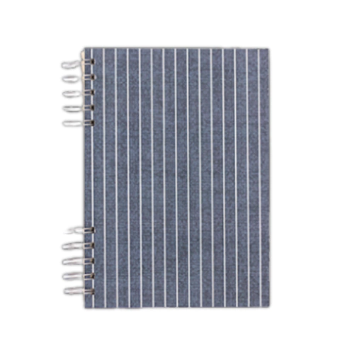 Agenda A5 "tela" azul con rayas