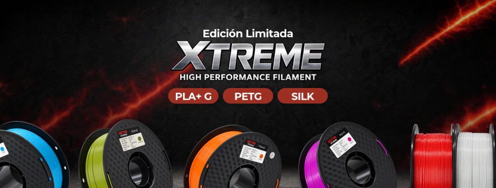 Bobinas de filamento Xtreme PLA+G en varios colores