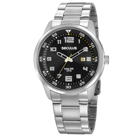 Relógio Seculus Long Life Masculino Aço Prata 20802G0SVNA3 Original