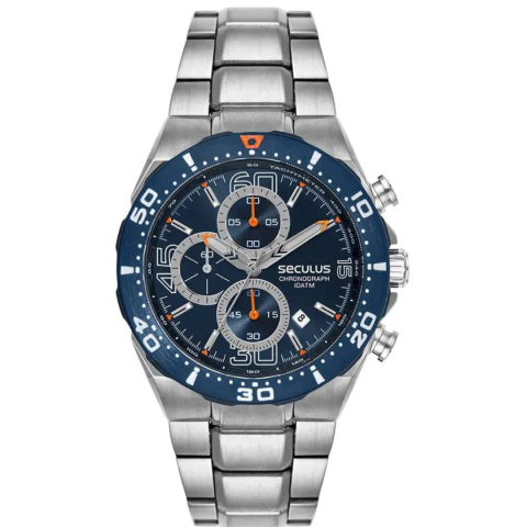 Relógio Seculus Masculino Prata Cronógrafo 77351GPSV0A2 Original