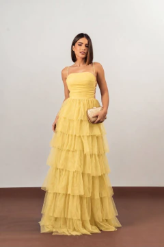 VESTIDO DE FESTA LONGO TULE SAIA EM CAMADAS FASHIONISTA SUCESSO DE VENDAS JOINVILLE - comprar online