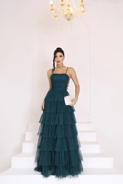 VESTIDO DE FESTA LONGO TULE SAIA EM CAMADAS FASHIONISTA SUCESSO DE VENDAS JOINVILLE - comprar online