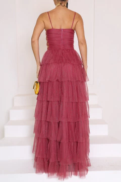 VESTIDO DE FESTA LONGO TULE SAIA EM CAMADAS FASHIONISTA SUCESSO DE VENDAS JOINVILLE - comprar online