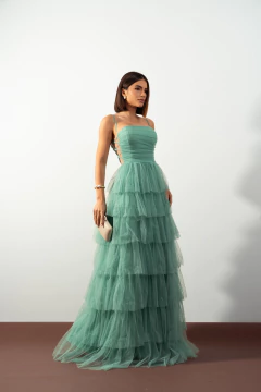 VESTIDO DE FESTA LONGO TULE SAIA EM CAMADAS FASHIONISTA SUCESSO DE VENDAS JOINVILLE na internet