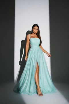 Imagem do VESTIDO DE FESTA LONGO TULE COM BRILHO TENDÊNCIA TRANÇADO