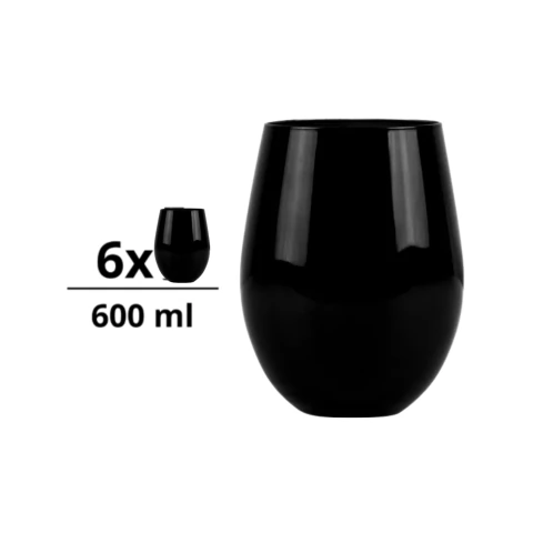 Copa Sin Tallo Rics Cristal Tinto Negro Caja x 6
