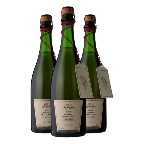 Pequeñas Producciones Extra Brut Rose 750 ml Caja x 3 - comprar online