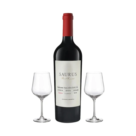 Set Saurus Barrel Fermented Cabernet Franc y 2 Copas Con Estuche