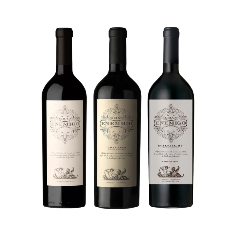 Set Vinos Tintos Gran Enemigo Seleccion x 3 Con Estuche
