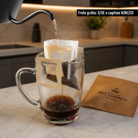 Doce Caramelo: 25 sachês de drip coffee de café especial