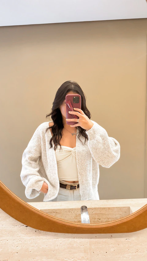 Cardigan tricô longo