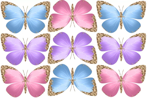 STIKERS MARIPOSAS X 9