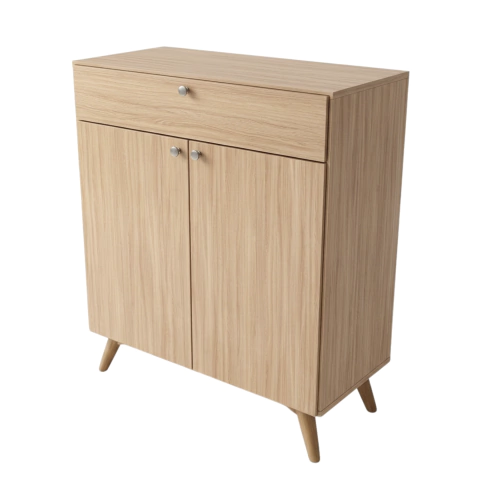 Aparador Buffet MDF Carvalho Dian Pés de Madeira Maçica