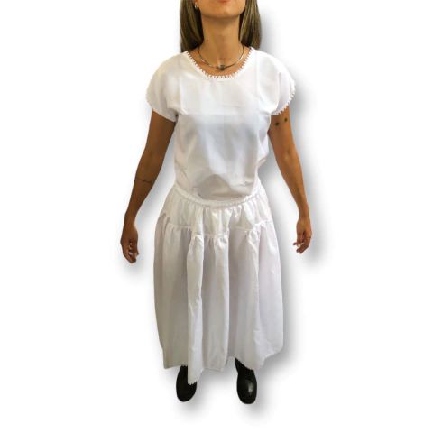 10X ROUPA CONJUNTO OXFORD FEMININA BRANCA