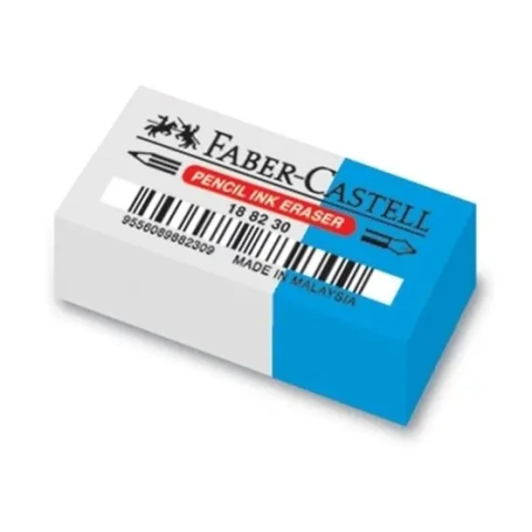 Faber Castell Goma de Borrar Blanca/Azul Tecnica Lapiz Tinta