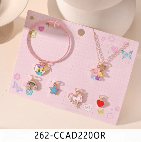 Set pulsera, collar y dijes 262-CCAD220OR