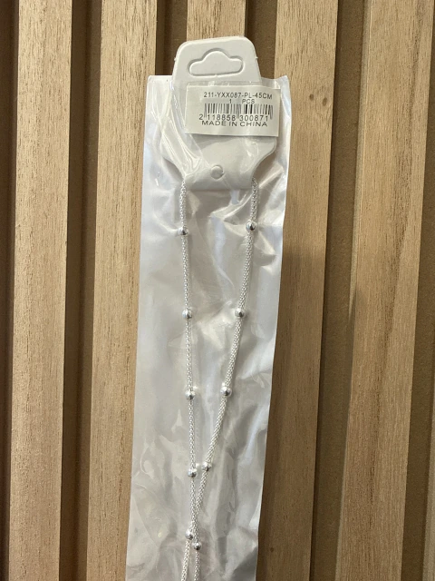 Cadena Plateada 211-YXX087-PL-45CM