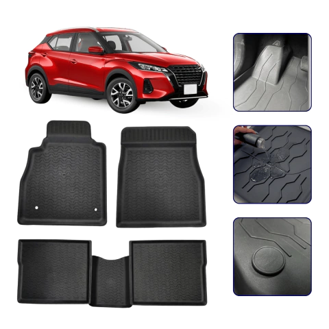 Tapete Bandeja 3D para Kicks 2017 a 2025 com Bordas Elevadas - Linha Premium - comprar online
