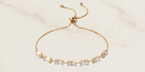 PULSEIRA REGULÁVEL RIVIERA TIJOLINHO COM BANHO DE OURO DE 18K