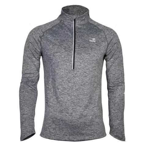 Remera Topper Mid Layer Mns Ii Negro Melange