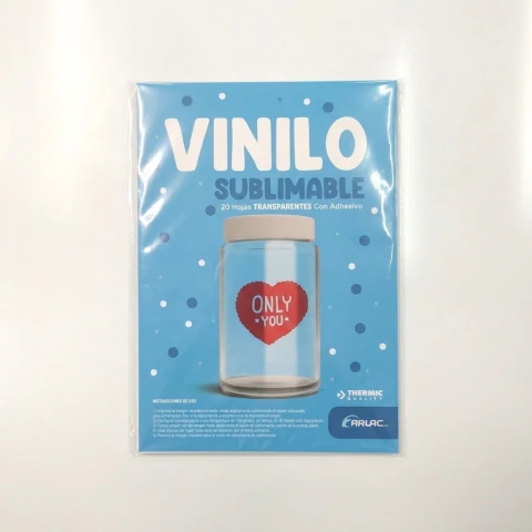 VINILO AUTOADHESIVO SUBLIMABLE THERMIC QUALITY LITE - TRANSPARENTE BRILLANTE - HOJA A4 X 20 U