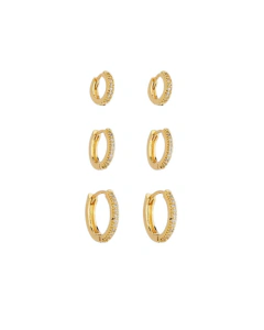 Trio argolas em zircônia - comprar online