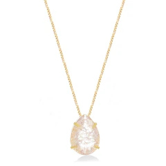 Colar Banhado a Ouro 18K Gota Zircônia Champanhe
