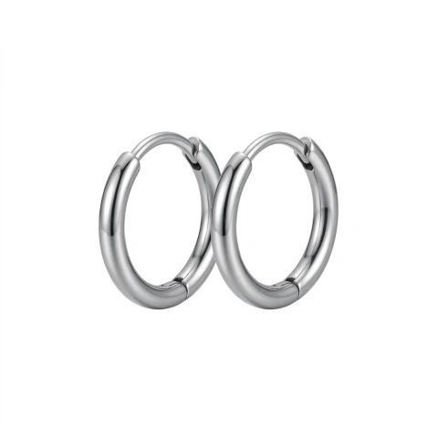 Brinco Aço Cirúrgico Argola Click Fina 9mm