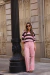 Blusa Polo Bicolor - Rosa Bardô