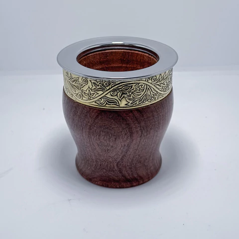 Mate Imperial de Algarrobo con Guarda de Bronce - Boca Ancha - comprar online