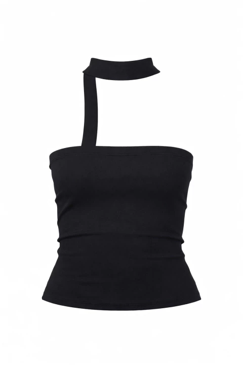 Blusa top com gola choker integrada - comprar online