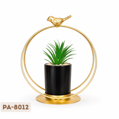 Pedestal Decorativo com Planta e Pássaro - PA-8012