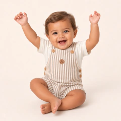 Conjunto Body e Jardineira — Charme Também é Coisa de Menino