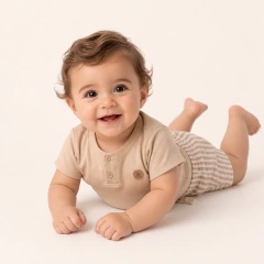 Conjunto Body e Bermuda Efeito Linho — Sofisticação Leve - comprar online
