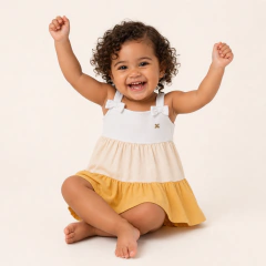 Imagem do Vestido Infantil — Suavidade em Tons Neutros