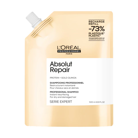 Refil de shampoo L'Oréal Professionnel Absolut Repair para cabelos secos e danificados, embalagem 500 ml