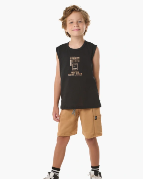 Conjunto Infantil Masculino Regata + Bermuda Moletinho