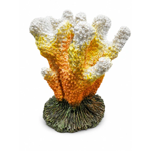 Adorno Coral ramificado Amarillo y Blanco -Medium