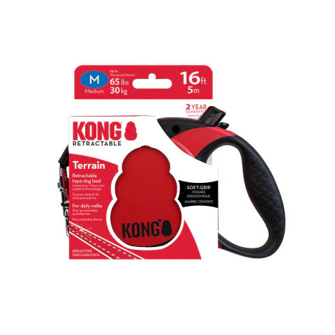 Kong TERRAIN Correa retractil color ROJO tamaño MEDIUM - comprar online