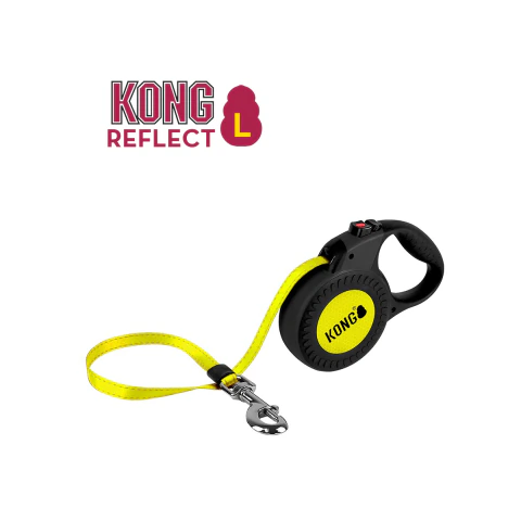 Kong REFLECT Correa retractil color NEGRO tamaño LARGE - comprar online