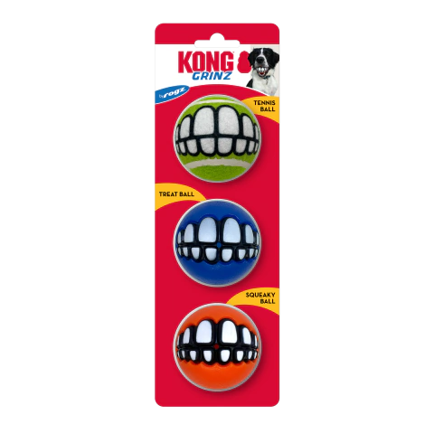 Kong GRINZ Ball by Rogz Pack x3 tamaño MEDIUM