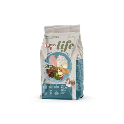 RAÇÃO QUATREE LIFE ADULTOS RMG FRANGO E ARROZ 20KG