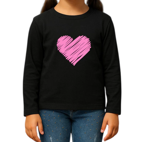 Art-0133 Remera De Nena Niña Algodón Manga Larga Kaorikawaii