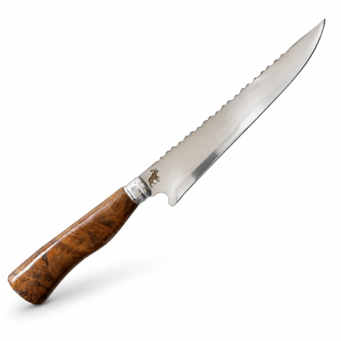 Faca em Aço Inox 10" com Cabo em Madeira Nobre