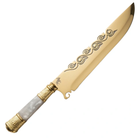 Faca Alce Gold 10” com Cabo em Madre Pérola e Zamac