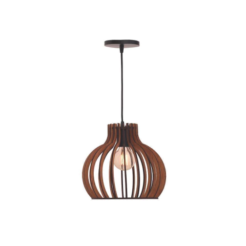 Pendente Lotus 1xE27 Madeira Imbuia 1401 - Illumine - comprar online
