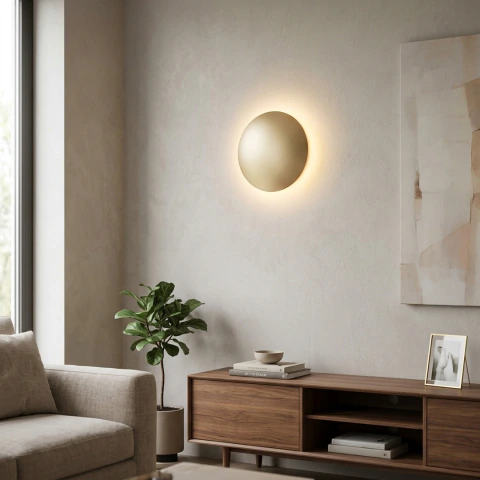 Arandela LED Lua 10W 3000K 40cm Champanhe 1162/40 - Spotline na internet