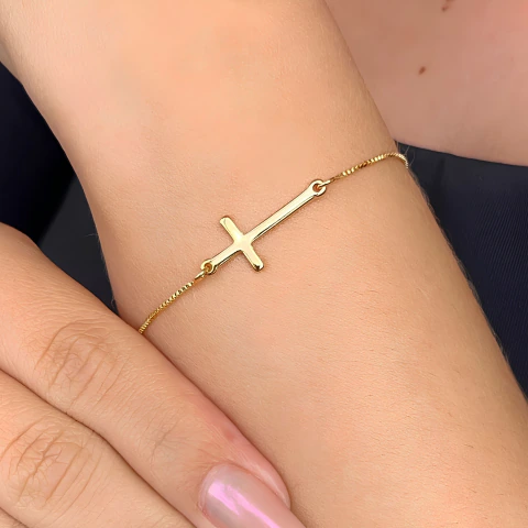 Pulseira Com Cruz Lisa - comprar online