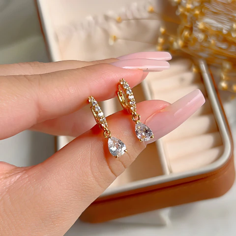 Argolinha Click Com Gota De Zircônia - comprar online