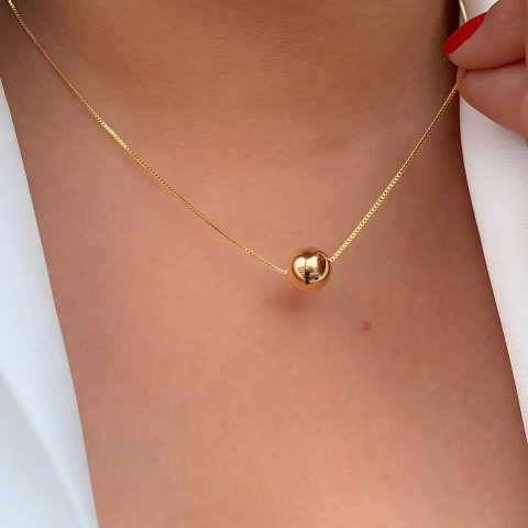 Colar Veneziana Com Esfera Pequena
